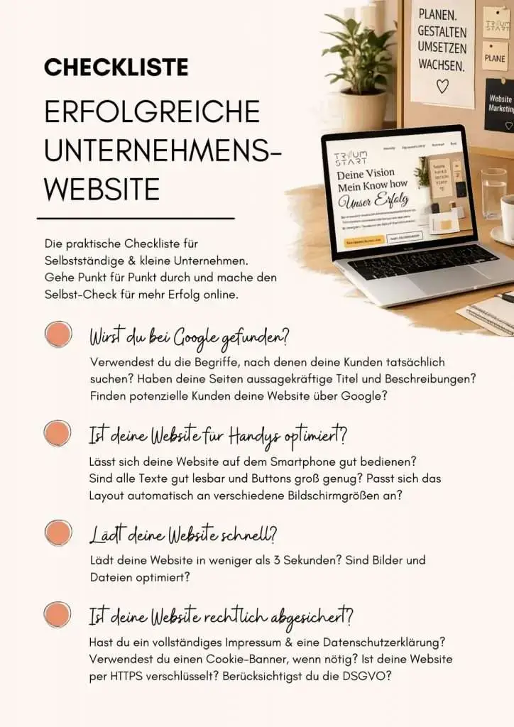 Checkliste Unternehmenswebsite 1